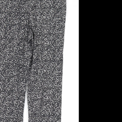 George Womens Black Animal Print  Trousers  Size 12 L25 in