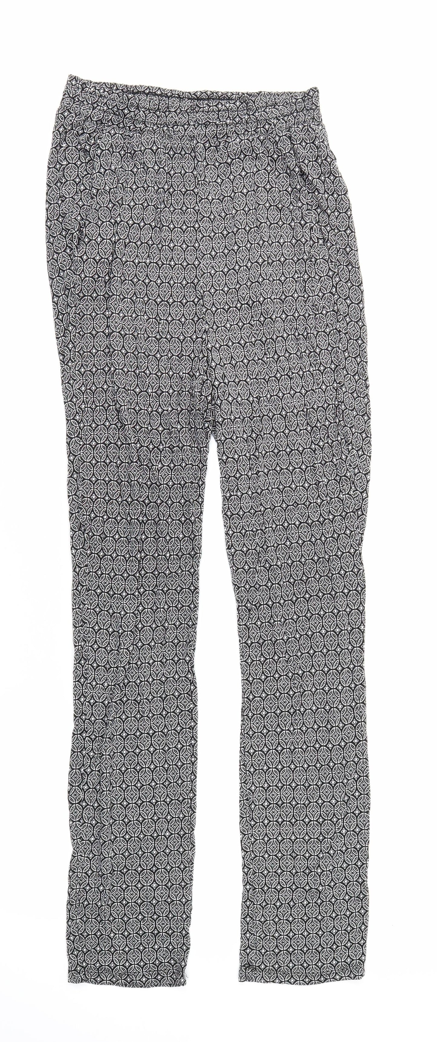 Womens UK Size XS H&M Regular Fit Jogger Black Trousers