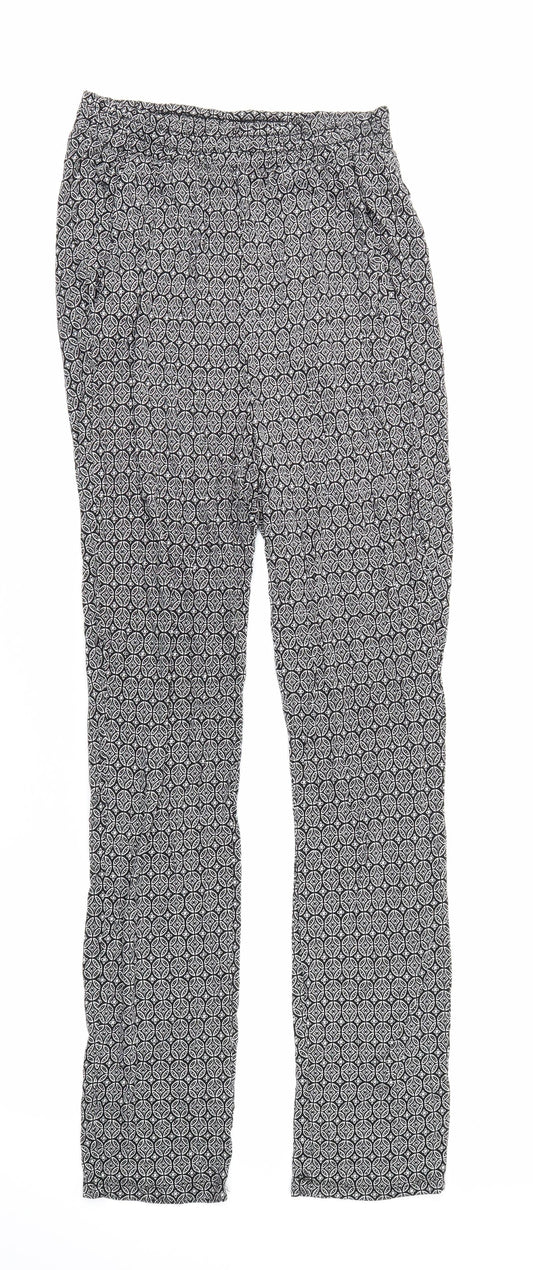 Womens UK Size XS H&M Regular Fit Jogger Black Trousers