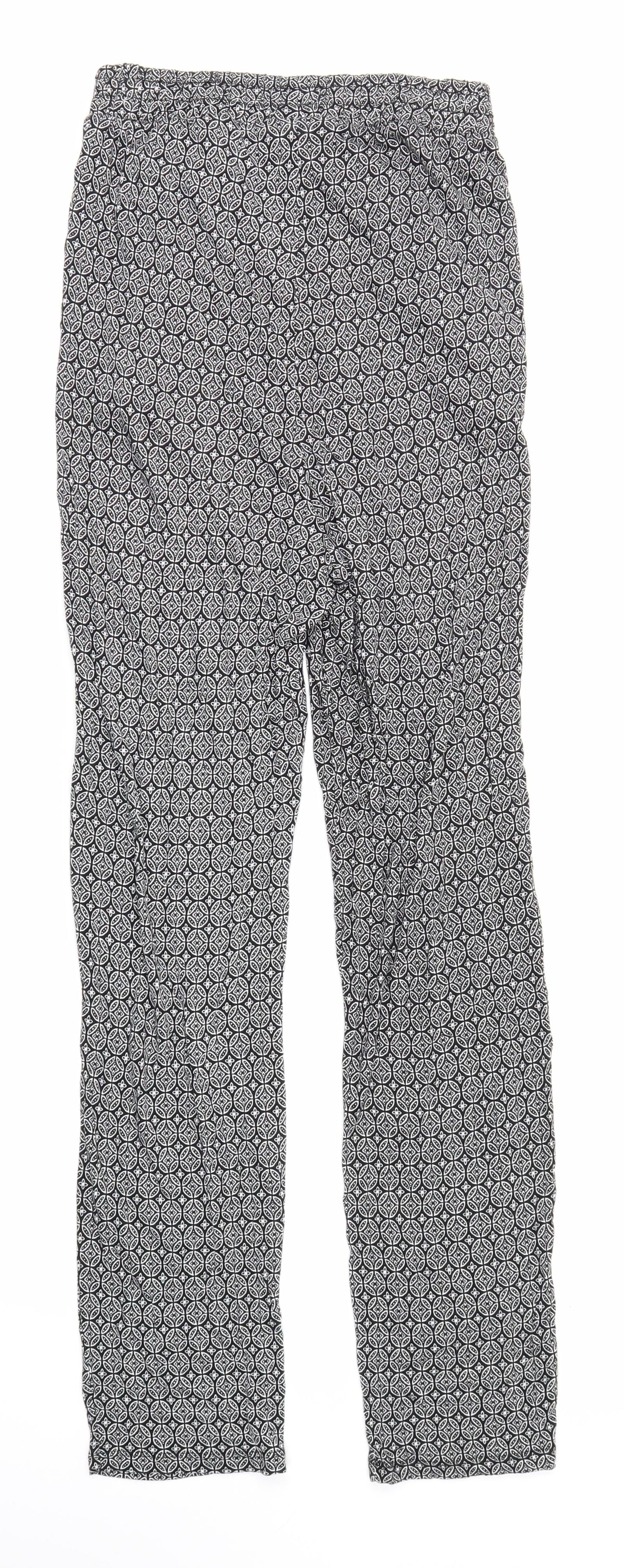 Womens UK Size XS H&M Regular Fit Jogger Black Trousers