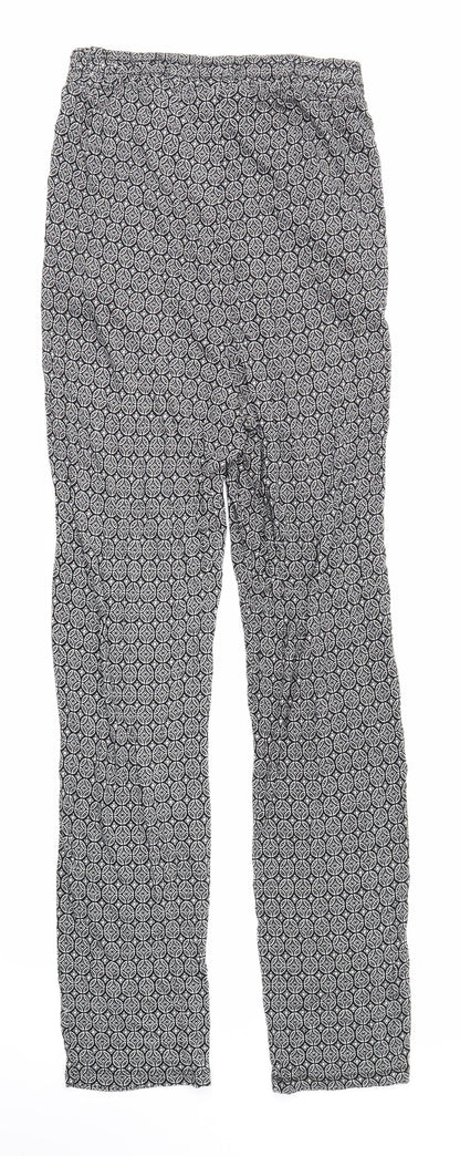 Womens UK Size XS H&M Regular Fit Jogger Black Trousers