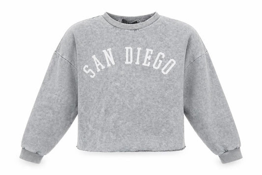 915 Generation Girls Grey   Pullover Sweatshirt Size 10-11 Years  - cropped