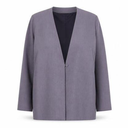 Front view of Your 6th sense women’s purple jacket blazer, size UK 18