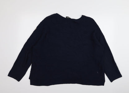 Doris Stretch Womens Blue Striped  Pullover Jumper Size 14