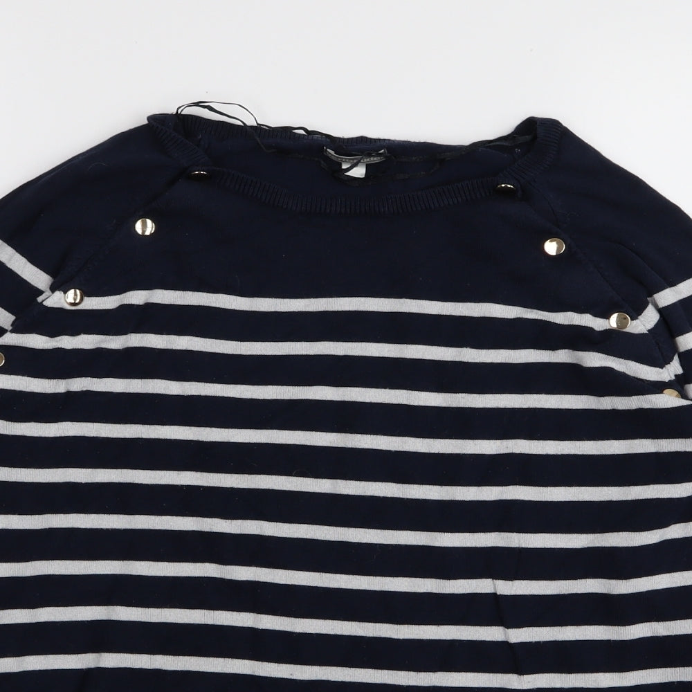 Vertbaudet Womens Blue Striped  Pullover Jumper Size 12