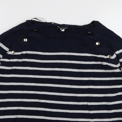 Vertbaudet Womens Blue Striped  Pullover Jumper Size 12