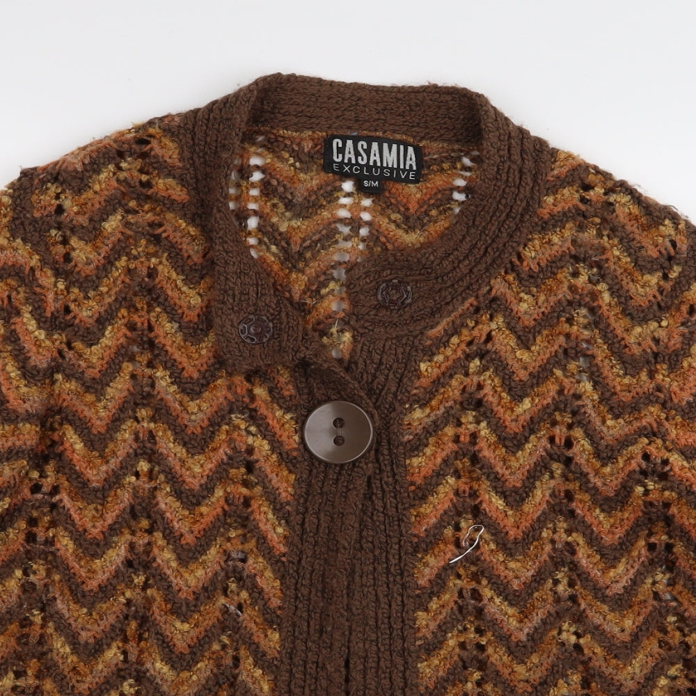 casamia Womens Multicoloured Geometric  Cardigan Jumper Size S