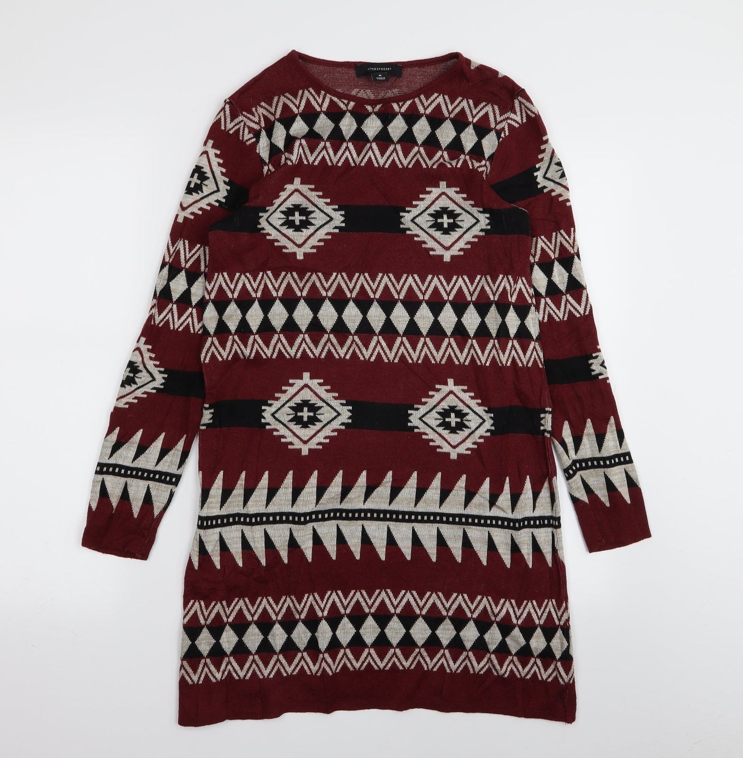 Primark Womens Red Geometric  Fit & Flare  Size M