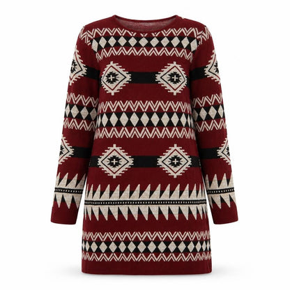 Primark Womens Red Geometric  Fit & Flare  Size M