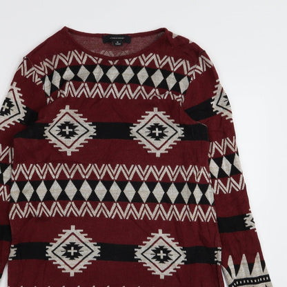 Primark Womens Red Geometric  Fit & Flare  Size M