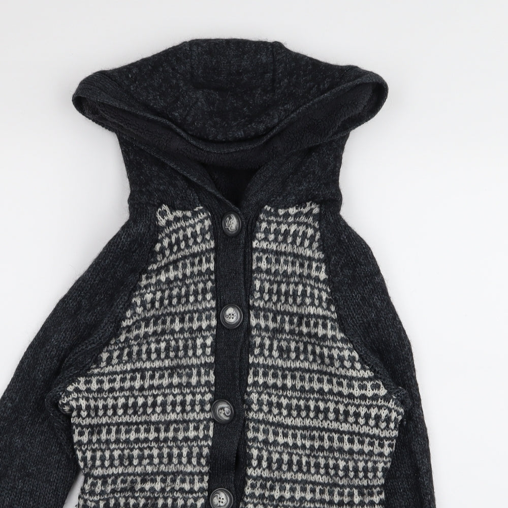 Climb high  Womens Grey Houndstooth  Cardigan Jumper Size 12