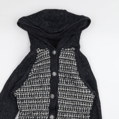 Climb high  Womens Grey Houndstooth  Cardigan Jumper Size 12