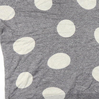 M&S Womens Grey Polka Dot  Basic T-Shirt Size 10