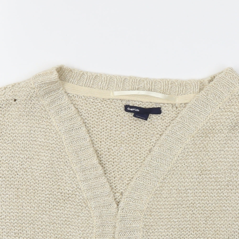 Gap Girls Gold   Cardigan Jumper Size 13 Years