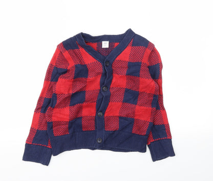 Gap Girls Blue Check  Cardigan Jumper Size 5 Years