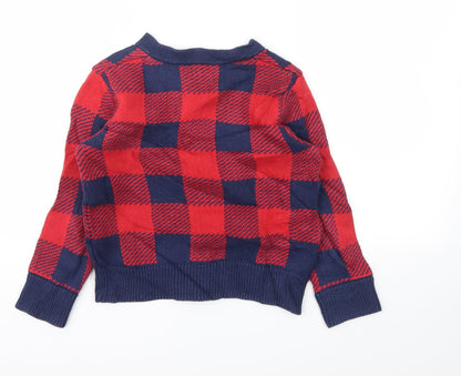 Gap Girls Blue Check  Cardigan Jumper Size 5 Years