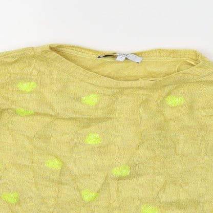Womens UK Size S NEXT Yellow Pullover Hoodie