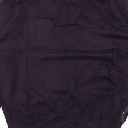 PETERERTH Mens Purple Geometric  Pullover Sweatshirt Size L