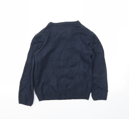 urban rascals Boys Blue Animal Print  Pullover Sweatshirt Size 5-6 Years