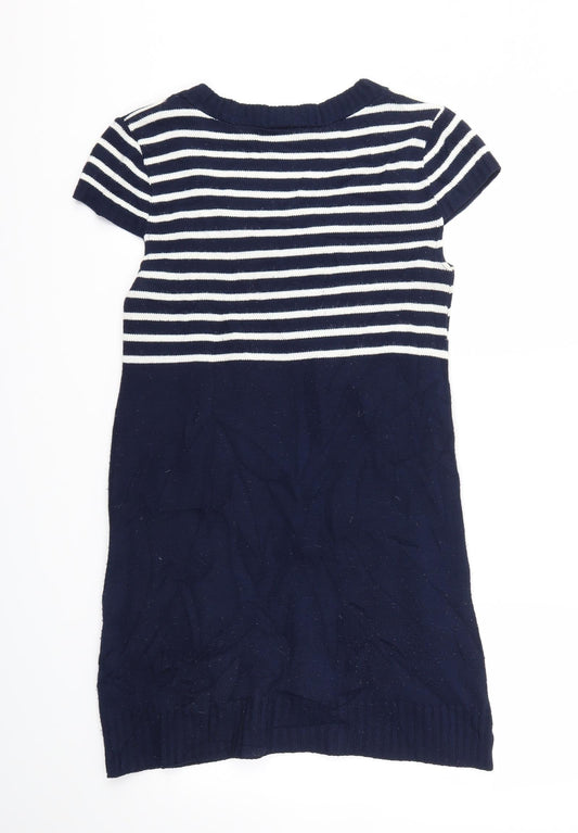 New Look Womens Blue Striped  Jumper Dress  Size M
