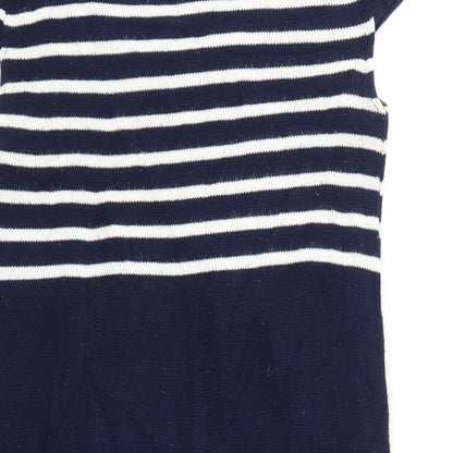 New Look Womens Blue Striped  Jumper Dress  Size M