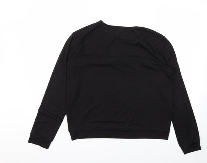 Womens UK Size 12 STUDIO Black Basic T-Shirt
