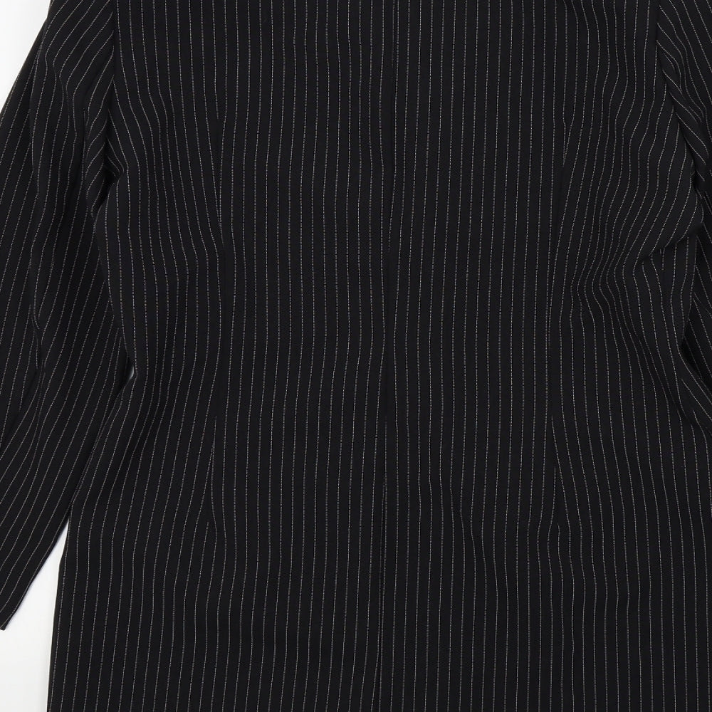 Select Womens Black Striped  Jacket Blazer Size 10