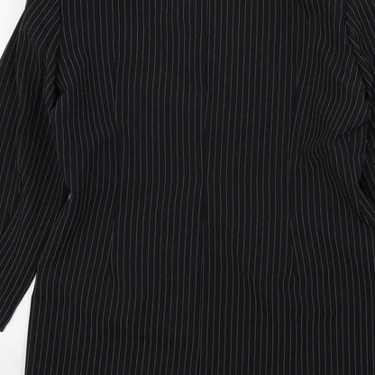 Select Womens Black Striped  Jacket Blazer Size 10
