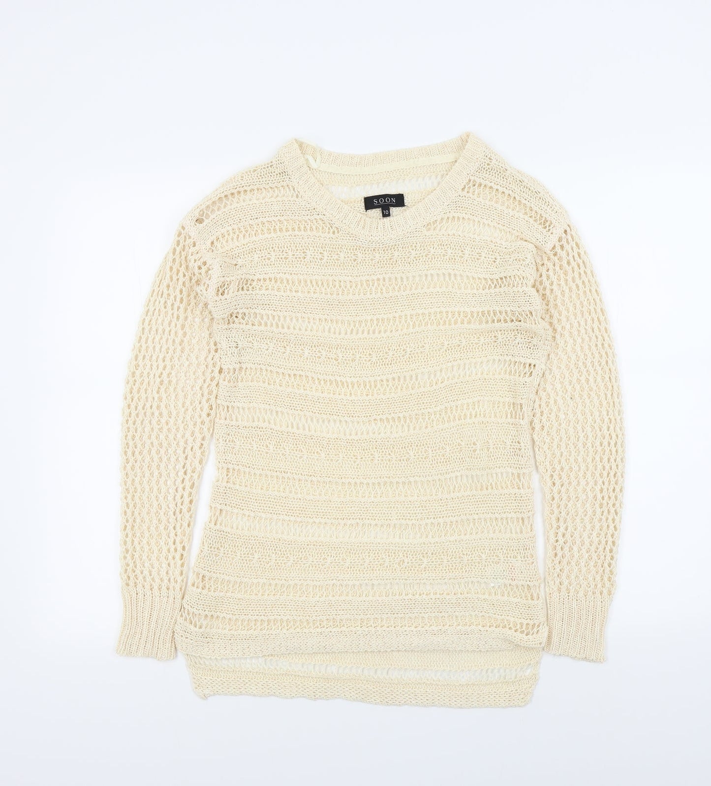 Soon Womens Beige   Pullover Jumper Size 10