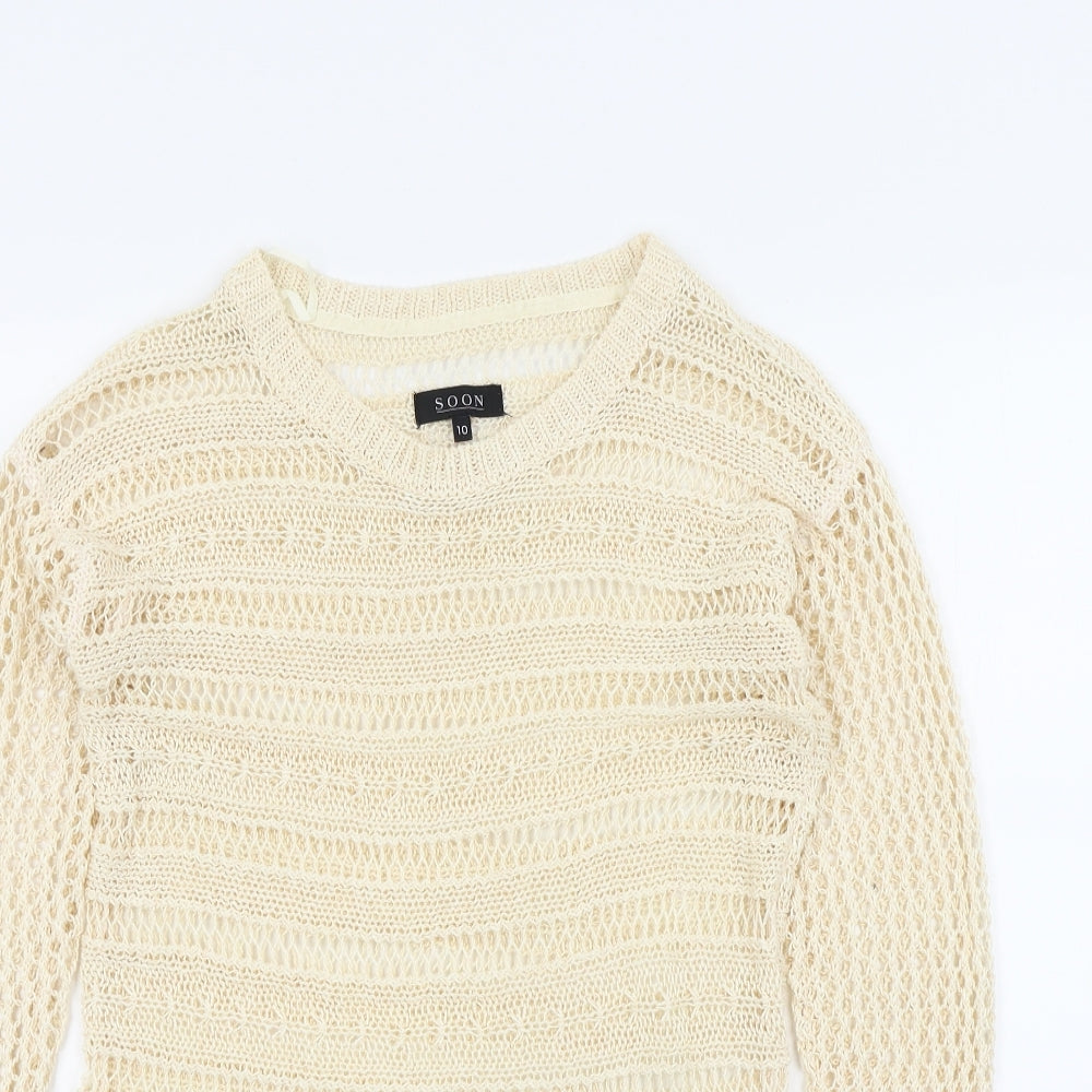 Soon Womens Beige   Pullover Jumper Size 10