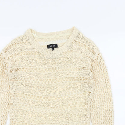 Soon Womens Beige   Pullover Jumper Size 10