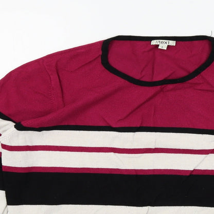 TEXT Womens Multicoloured Striped  Pullover Jumper Size L
