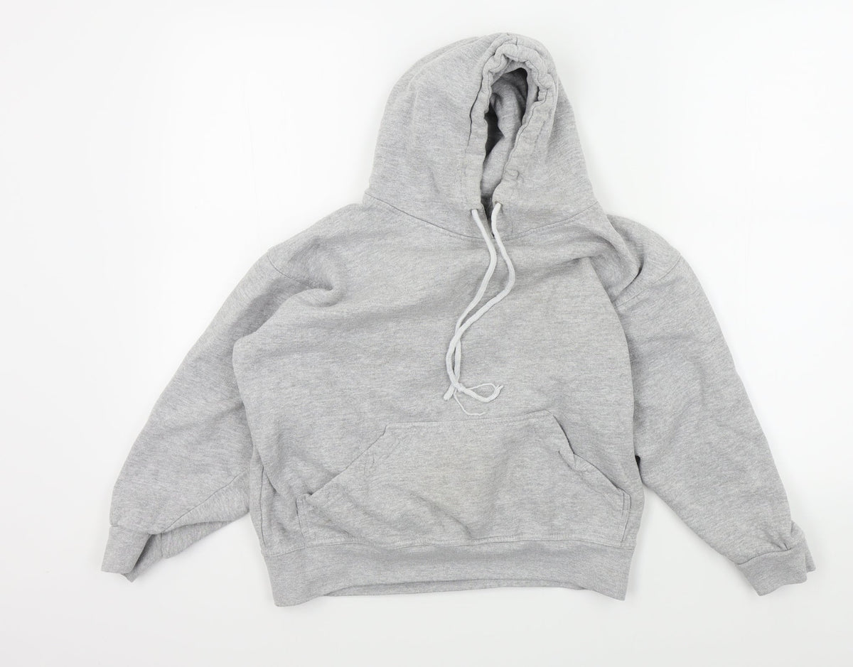 WRAP Womens Grey Colourblock  Pullover Hoodie Size S