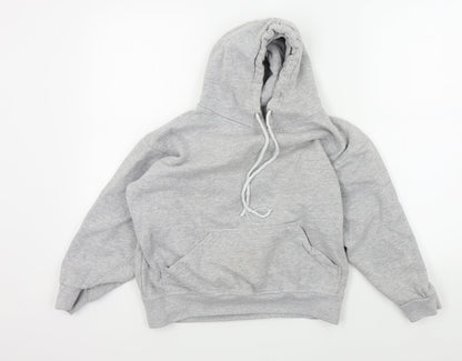 WRAP Womens Grey Colourblock  Pullover Hoodie Size S