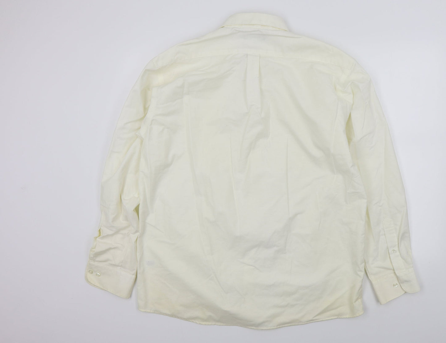 Mens UK Size L Double TWO Beige  Button-Up Long Sleeve Casual Shirt