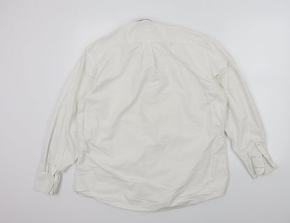 Mens UK Size XL M&S Silver  Button-Up Long Sleeve Casual Shirt