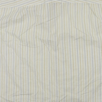 M&S Mens Beige Striped   Button-Up Size XL