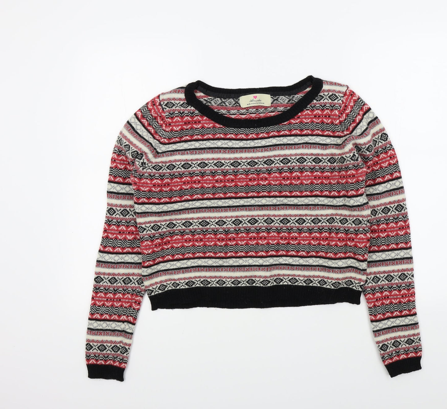 Primark Womens Multicoloured Geometric  Pullover Jumper Size 14