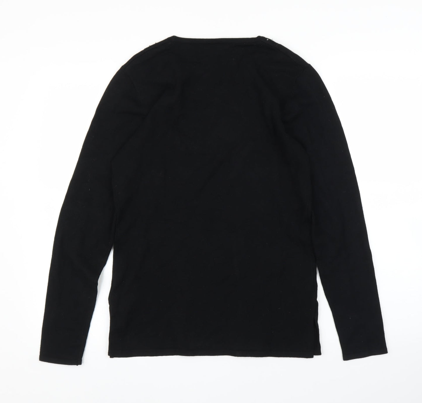Jumper Womens Black Floral  Pullover Jumper Size M