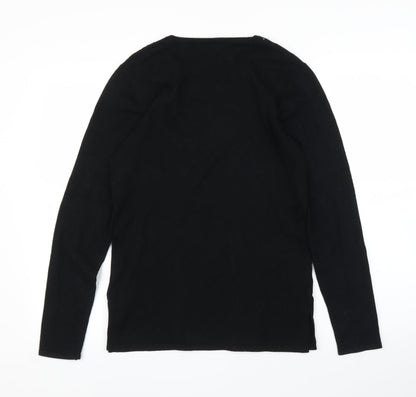 Jumper Womens Black Floral  Pullover Jumper Size M