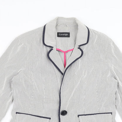 George Womens Grey Striped  Jacket  Size 10