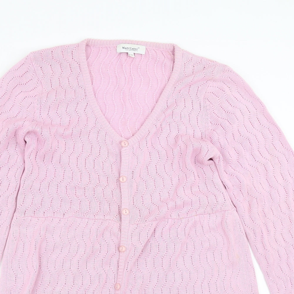 Marc Lauge Womens Purple Geometric  Cardigan Jumper Size M