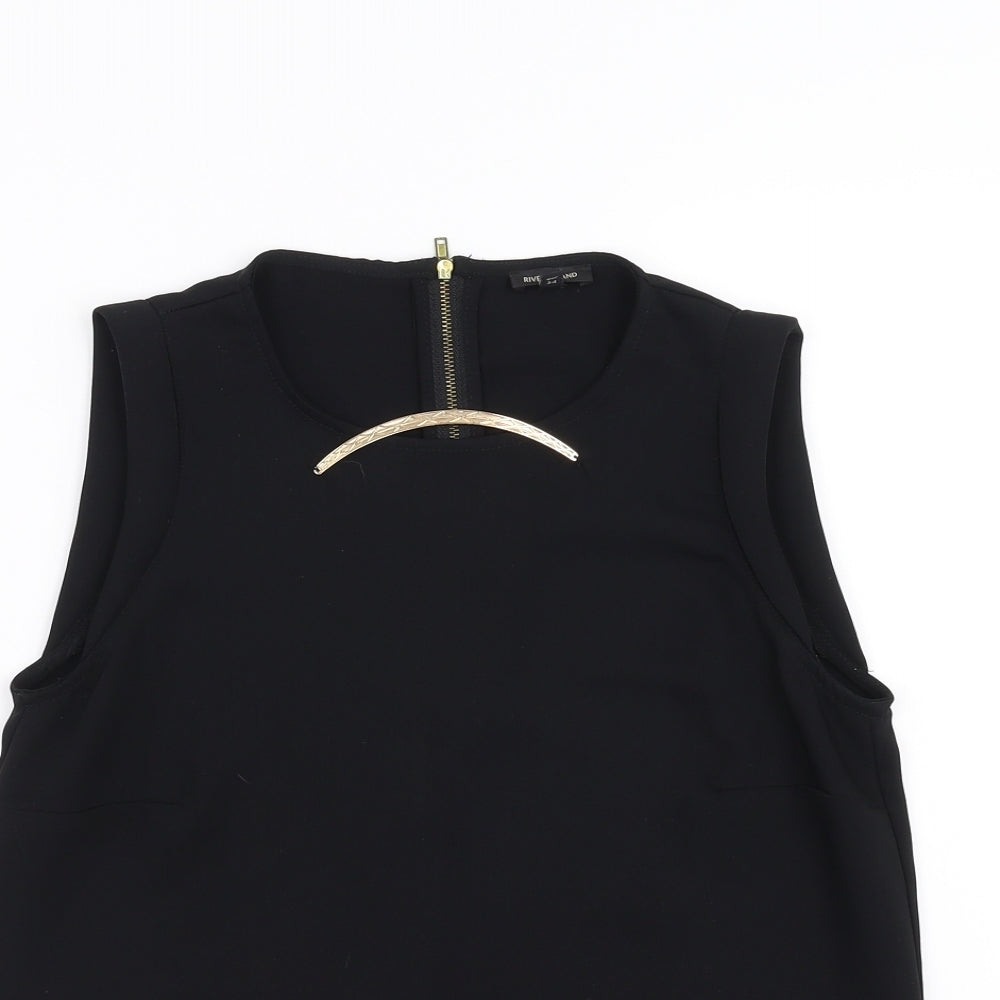 Womens UK Size 8 River Island Black Basic Blouse