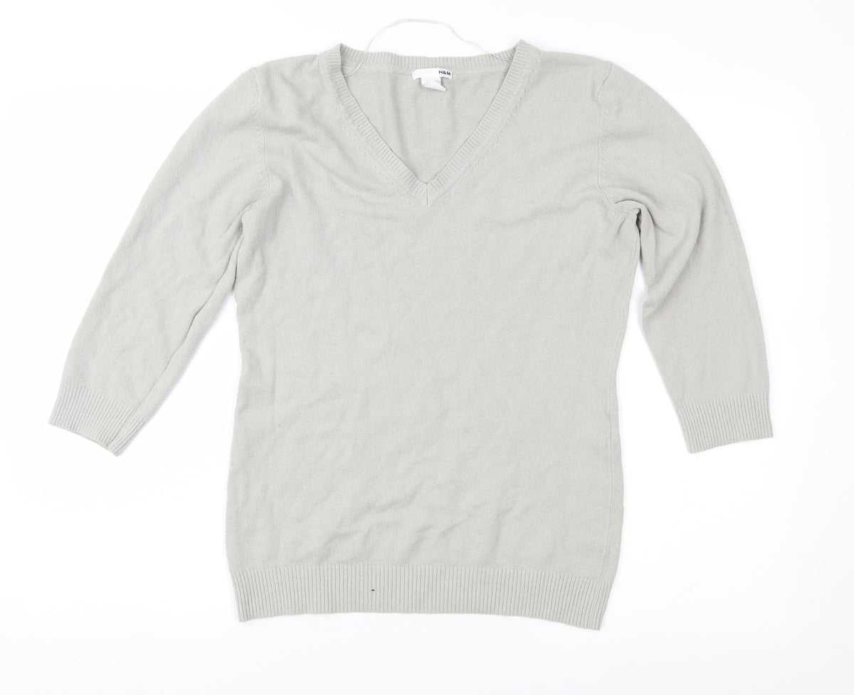 H&M Womens Grey   Pullover Jumper Size L