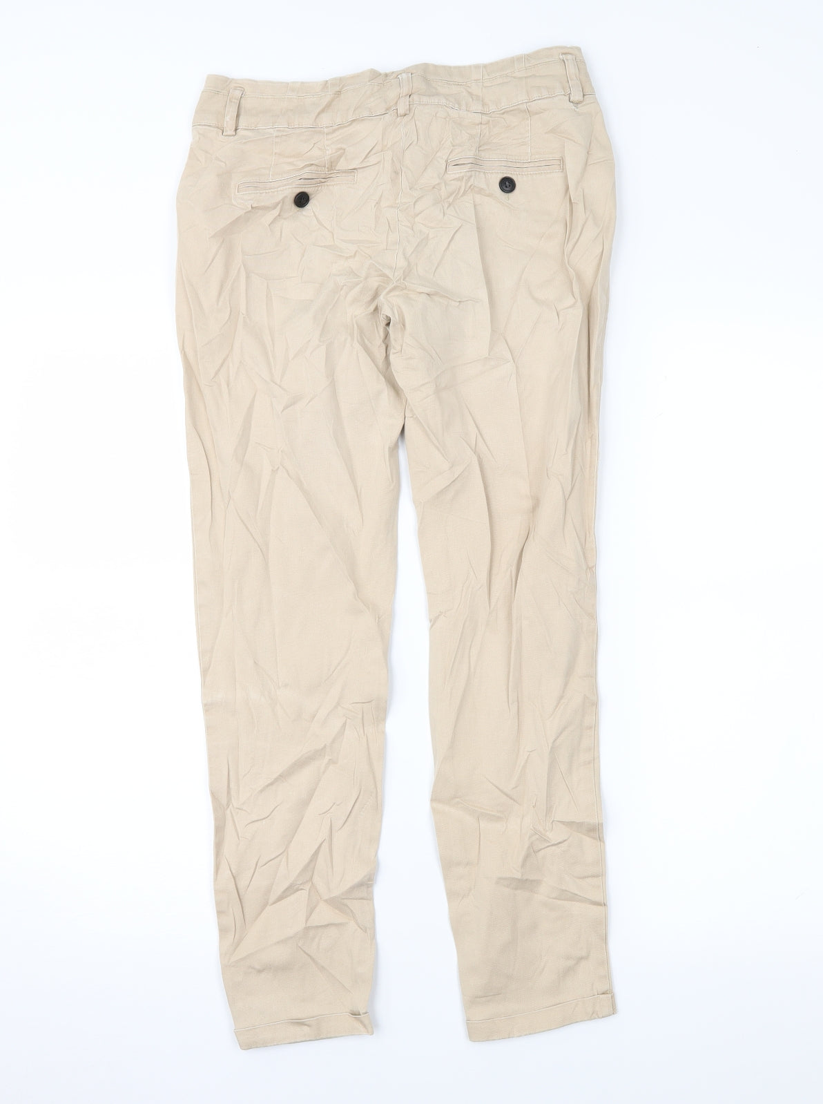 Womens UK Size 8 Zara Regular Fit Chino Brown Trousers