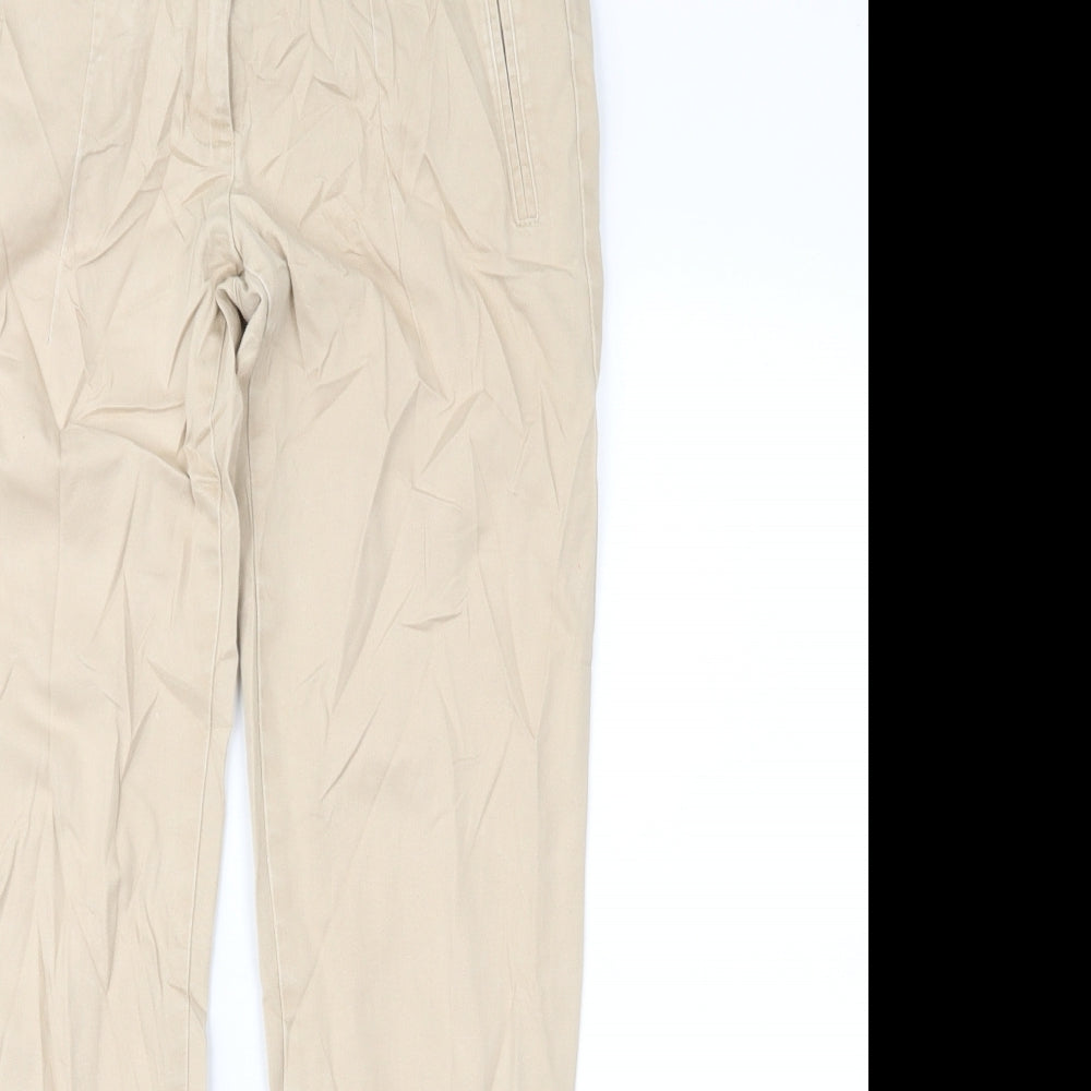 Womens UK Size 8 Zara Regular Fit Chino Brown Trousers