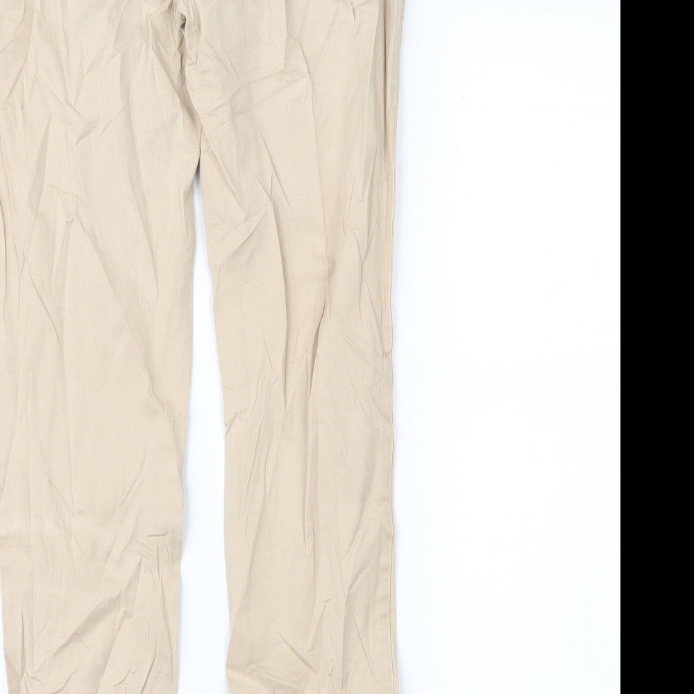 Womens UK Size 8 Zara Regular Fit Chino Brown Trousers