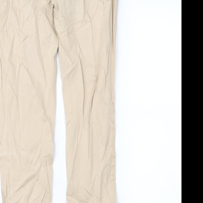 Womens UK Size 8 Zara Regular Fit Chino Brown Trousers