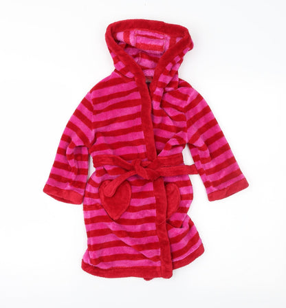 Mini Club Girls Pink Striped   Robe Size 2-3 Years