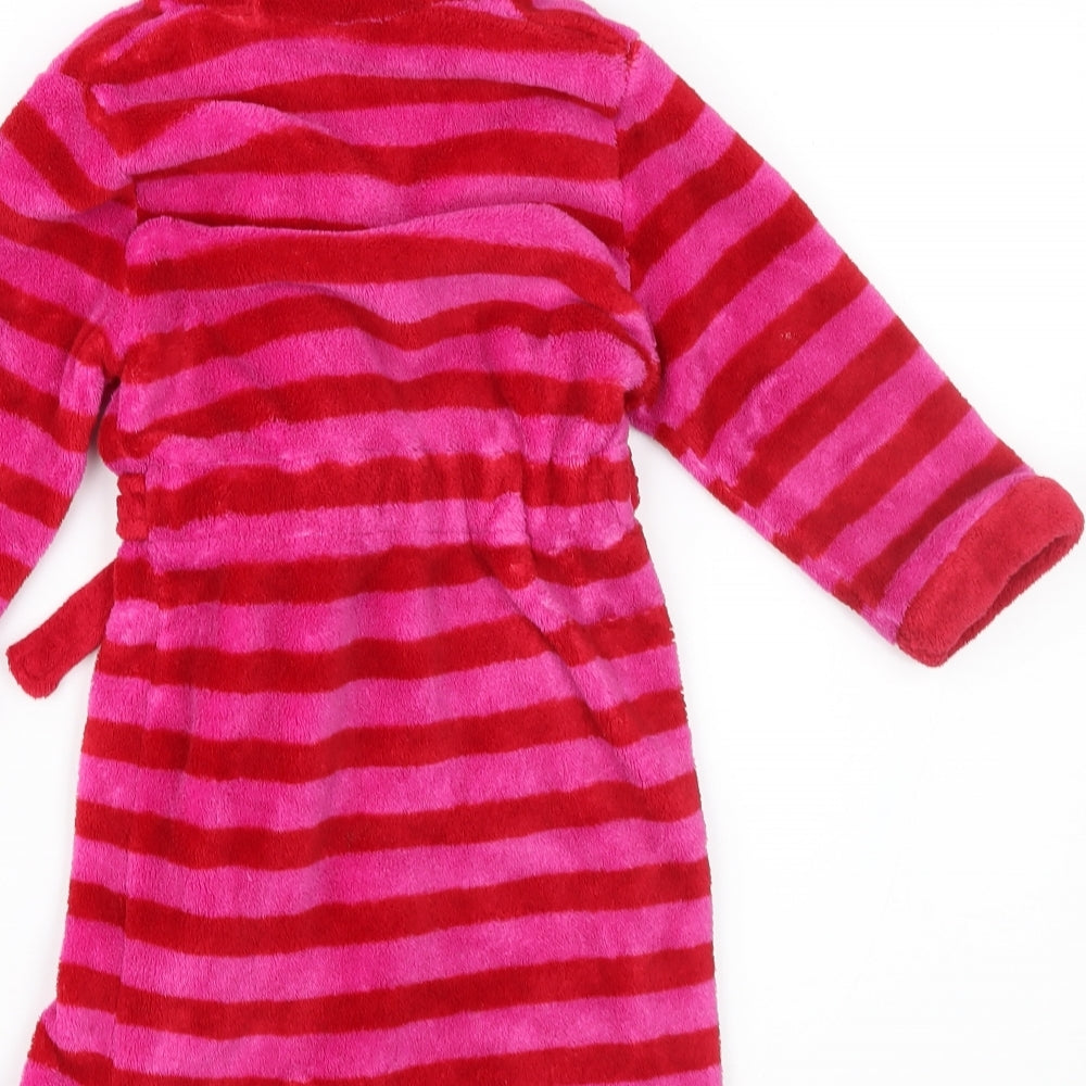 Mini Club Girls Pink Striped   Robe Size 2-3 Years